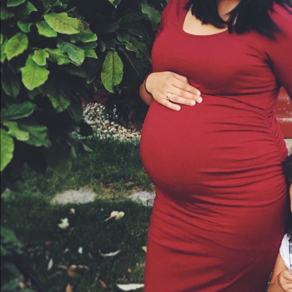 Burgundy Maternity Dress